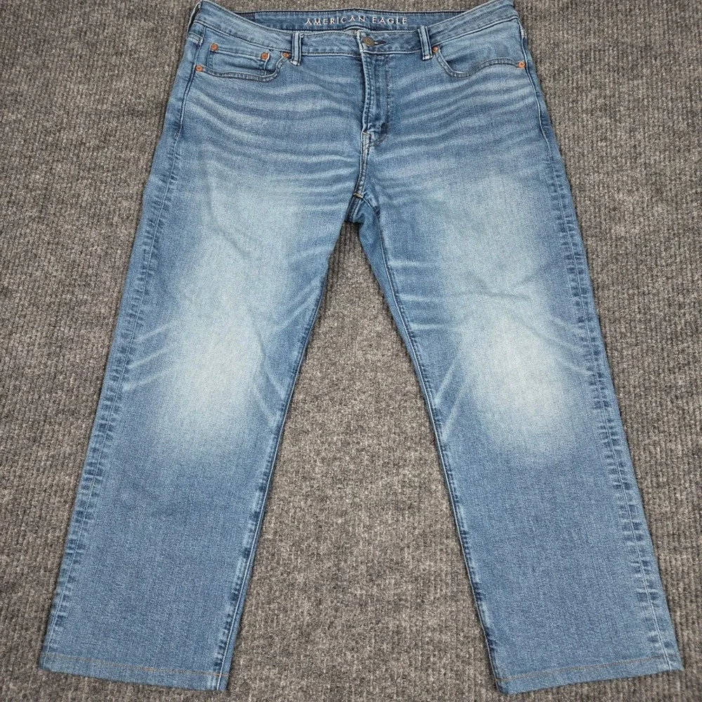 American Eagle Mens Original Straight Leg‎ Jeans Medium Wash Blue 36x30 (36X27)
